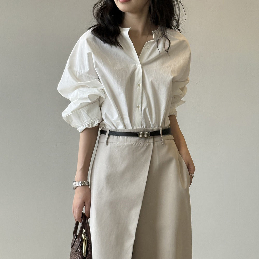 【トップス】日本風 丸首シャツ レディース 秋新作 個性的で大人可愛い 通勤長袖トップス【JZシリーズ】