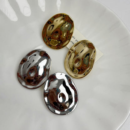 【🎁 B2G1｜先行スタート！】【グッズ】レディース 小众デザイン 高級感 不規則 大ぶり ゴールド＆シルバー ピアス