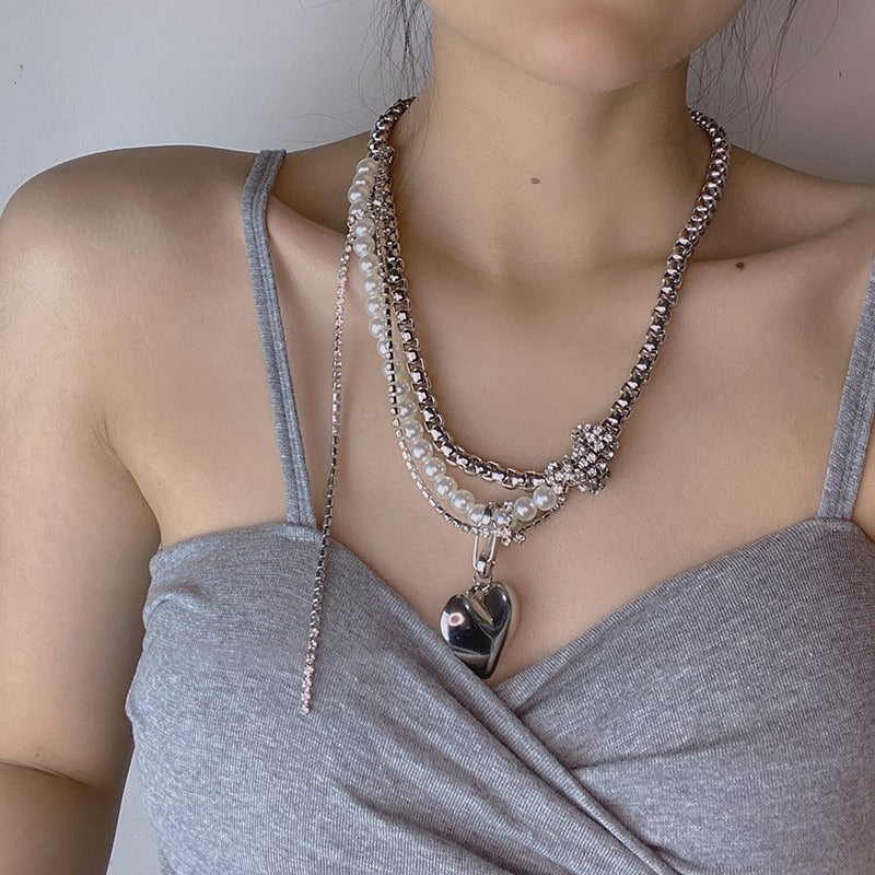 【🎁 B2G1｜先行スタート！】【グッズ】インスタ風 クール系 ネックレス レディース 二連ネックレス 重ね付け風 チョーカー アクセサリー