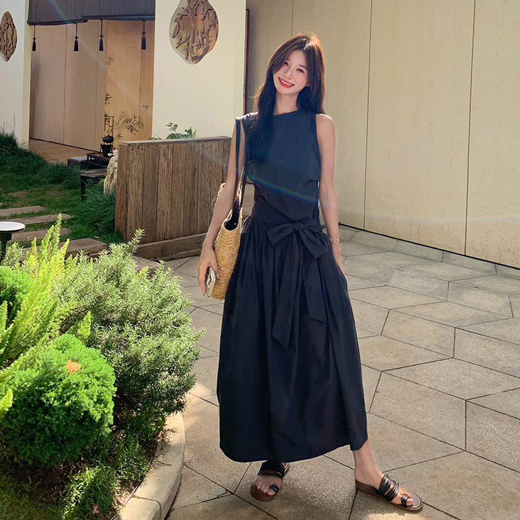 【ワンピース】夏 フレンチ風エレガント 通勤＆デイリー兼用 ノースリーブバルーンワンピース【JZシリーズ】【SNシリーズ】