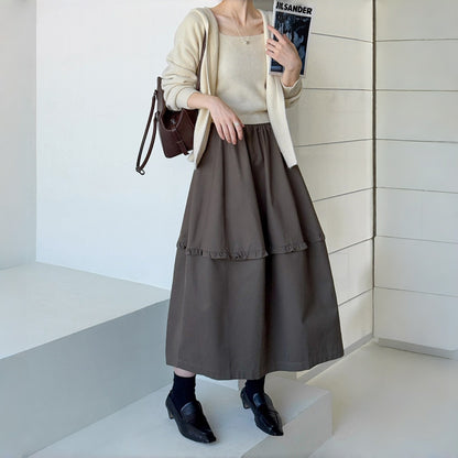 【ボトムス】秋新作 韓国風 エレガント カジュアル ミディスカート 女子 大人可愛い【JZシリーズ】