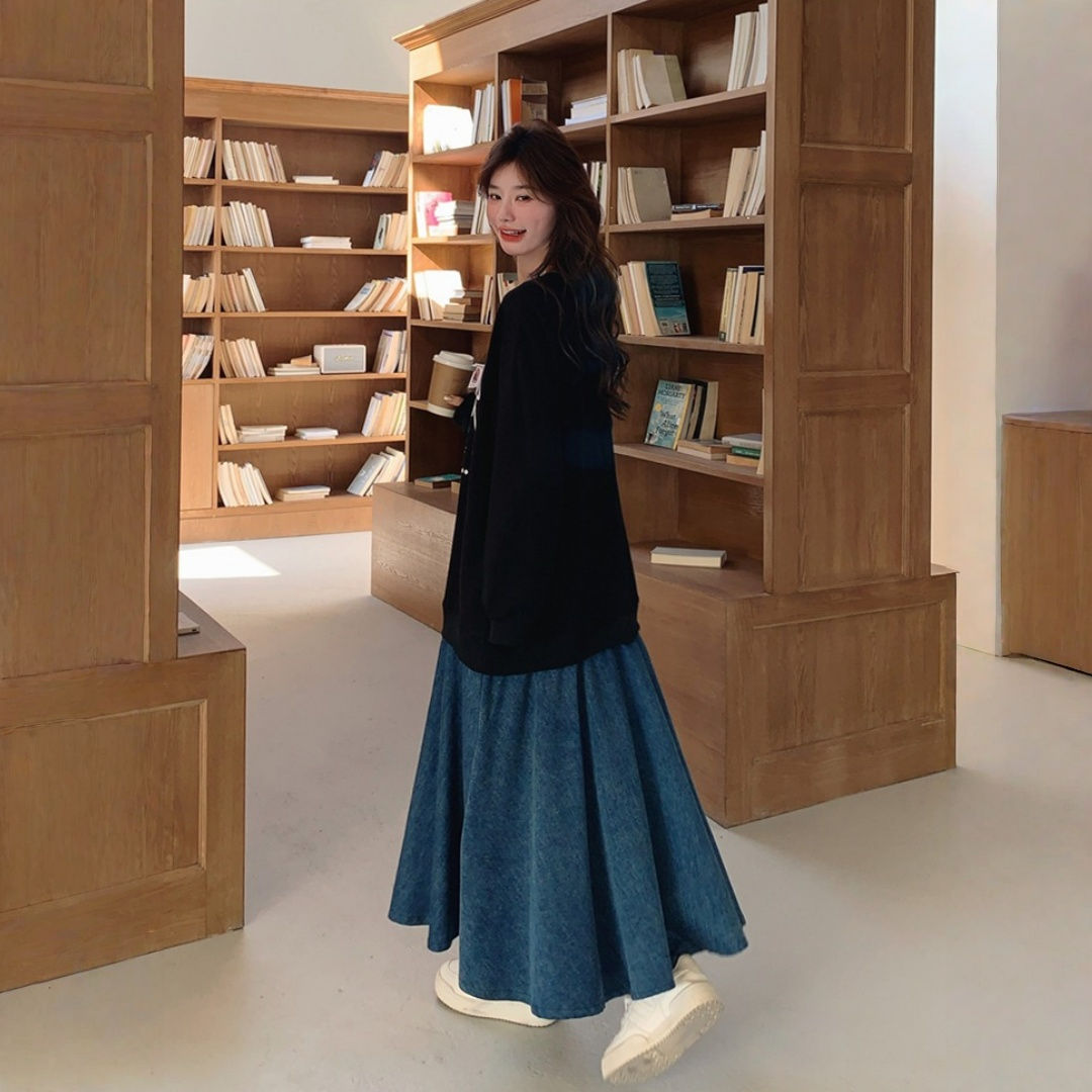 【ワンピース】切り替え 春 秋 冬 レイヤード風 スウェットワンピース 【JZシリーズ】