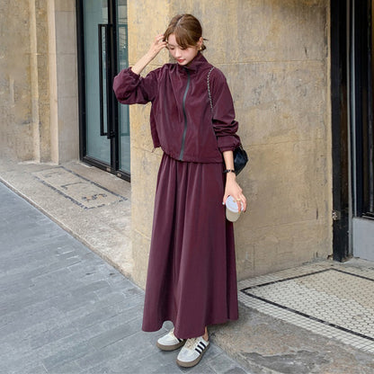 2点セット！【ワンピース】ワーク風 レディース トレンド 高見え OOTDコーデ スカート付き 上下セット 若見えカジュアル【JZシリーズ】