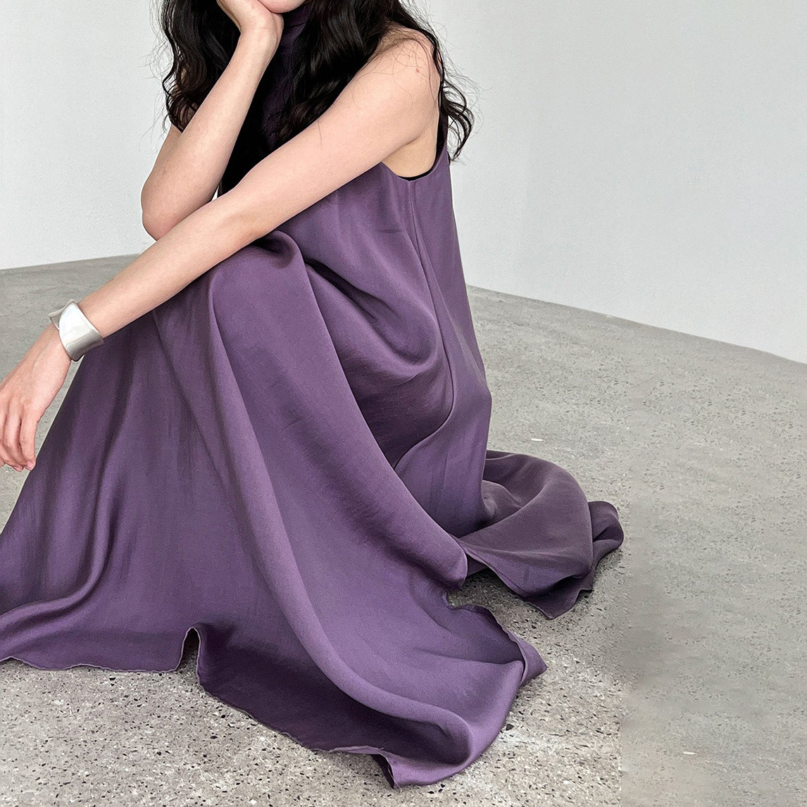 [洋裝] 夏季新品：法式時尚天絲飄帶無袖洋裝 |奢華度假風單品【SN系列】 