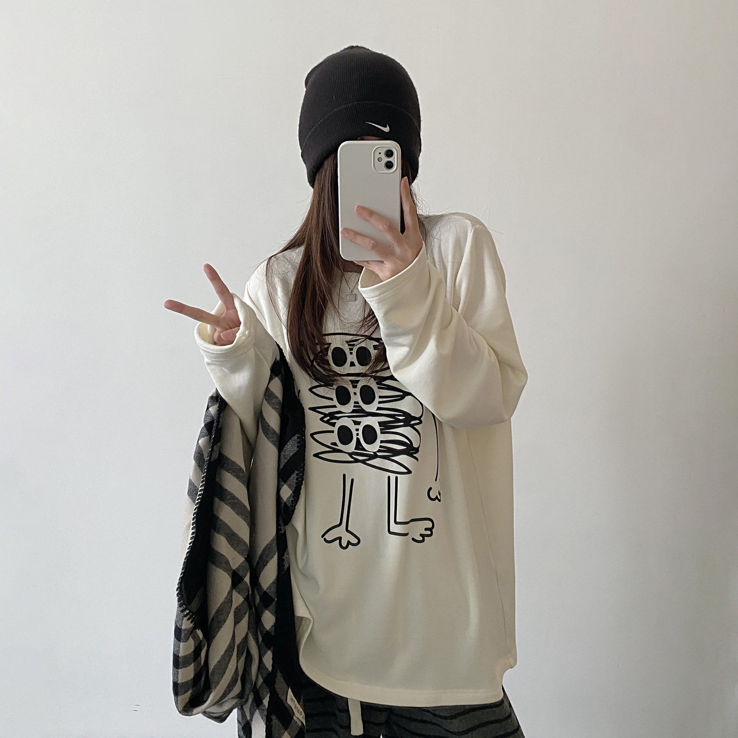 【トップス】カートゥーンプリント ルーズフィット デザイン性 インナー Ｔシャツ【FCシリーズ】