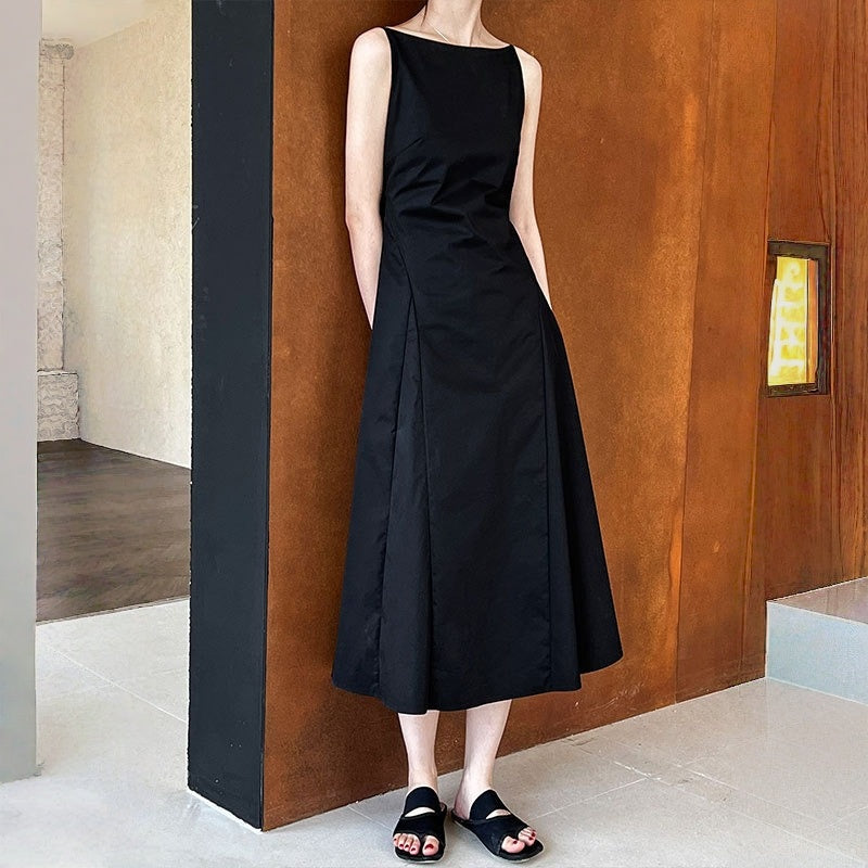 【ワンピース】夏 オフショルダー ウエストマーク＊細見え ノースリーブ ワンピース 【JZシリーズ】