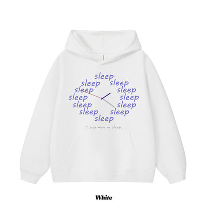 9カラー | S~3XL【トップス】アメリカン風 おやすみモード 時計プリント フーディー 春秋 ルーズ ユニセックス パーカー【FCシリーズ】