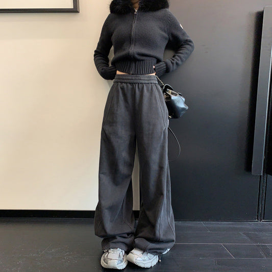 【ボトムス】アメリカンヴィンテージ ウォッシュ加工 ルーズシルエット カジュアルパンツ【FCシリーズ】