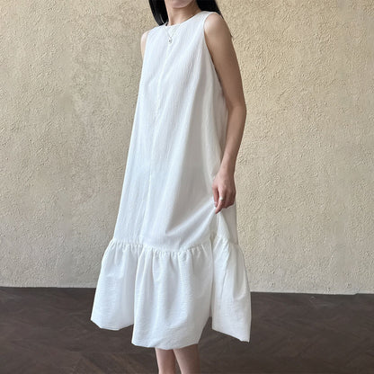 【ワンピース】夏 フリル ノースリーブ 合わせやすい ワンピース【JZシリーズ】