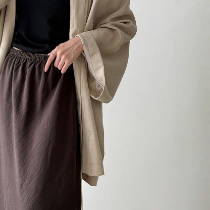 【ボトムス】春 秋 冬 ストレート 万能 細見え ハイウエスト スカート 【JZシリーズ】