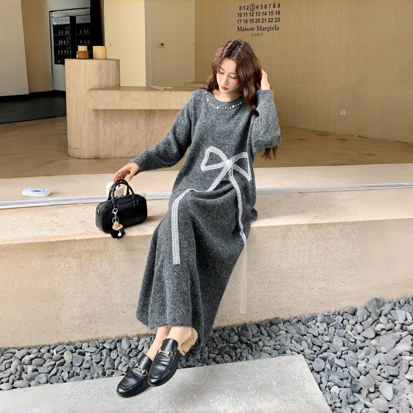 【セットアップ】上品な リボンタイ 合わせやすい ゆったり 2点セット【JZシリーズ】