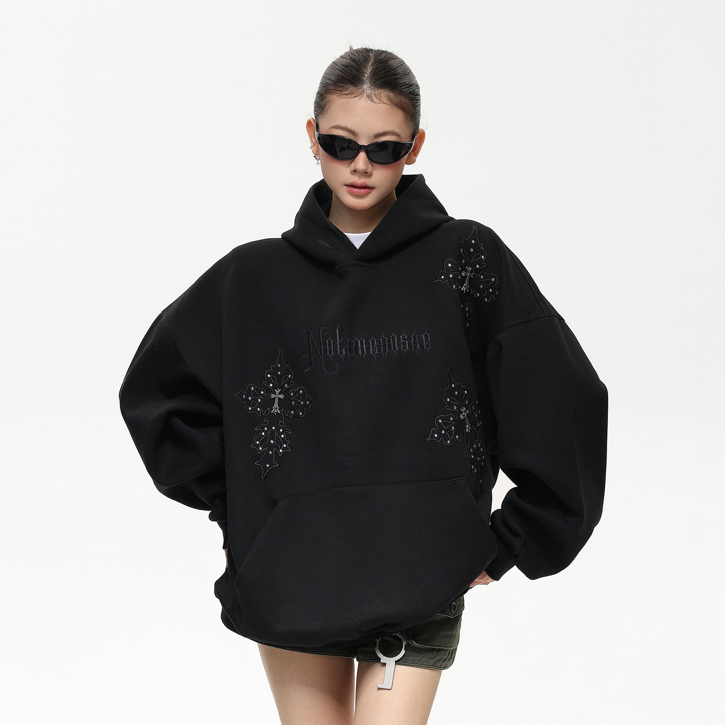 【トップス】✨刺繍デザイン フーディー ストリート風 オーバーサイズ スウェット レディース パーカー【FCシリーズ】