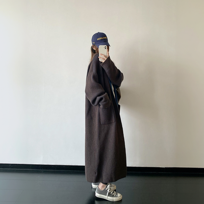 【アウター】ルーズ感 ロング丈 リラックス感 ニット コート 【FCシリーズ】