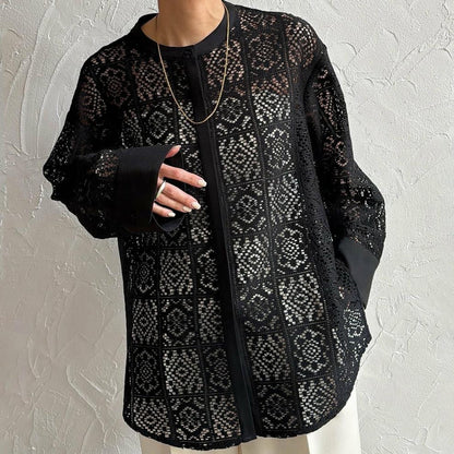 NEW長袖入荷！【トップス】 夏新作 日本風 ラウンドネック レーストップス  レース ノースリーブ ベスト タンクトップ シャツ