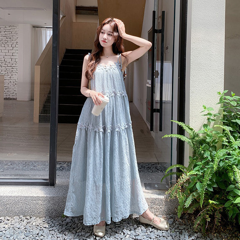 【ワンピース】フレンチ風 美しい 花柄 ノースリーブワンピース【SHシリーズ】