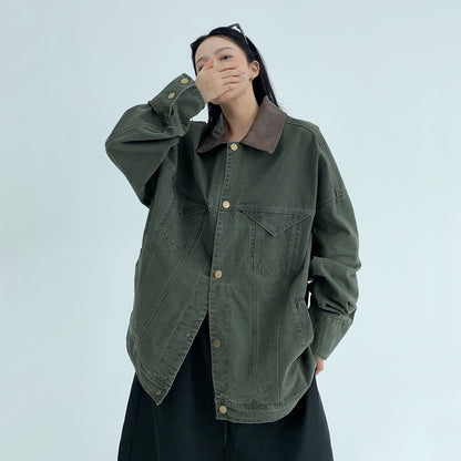 【アウター】春 秋 バーン風 ユーズド加工 リラックスフィット ジャケット 【FCシリーズ】