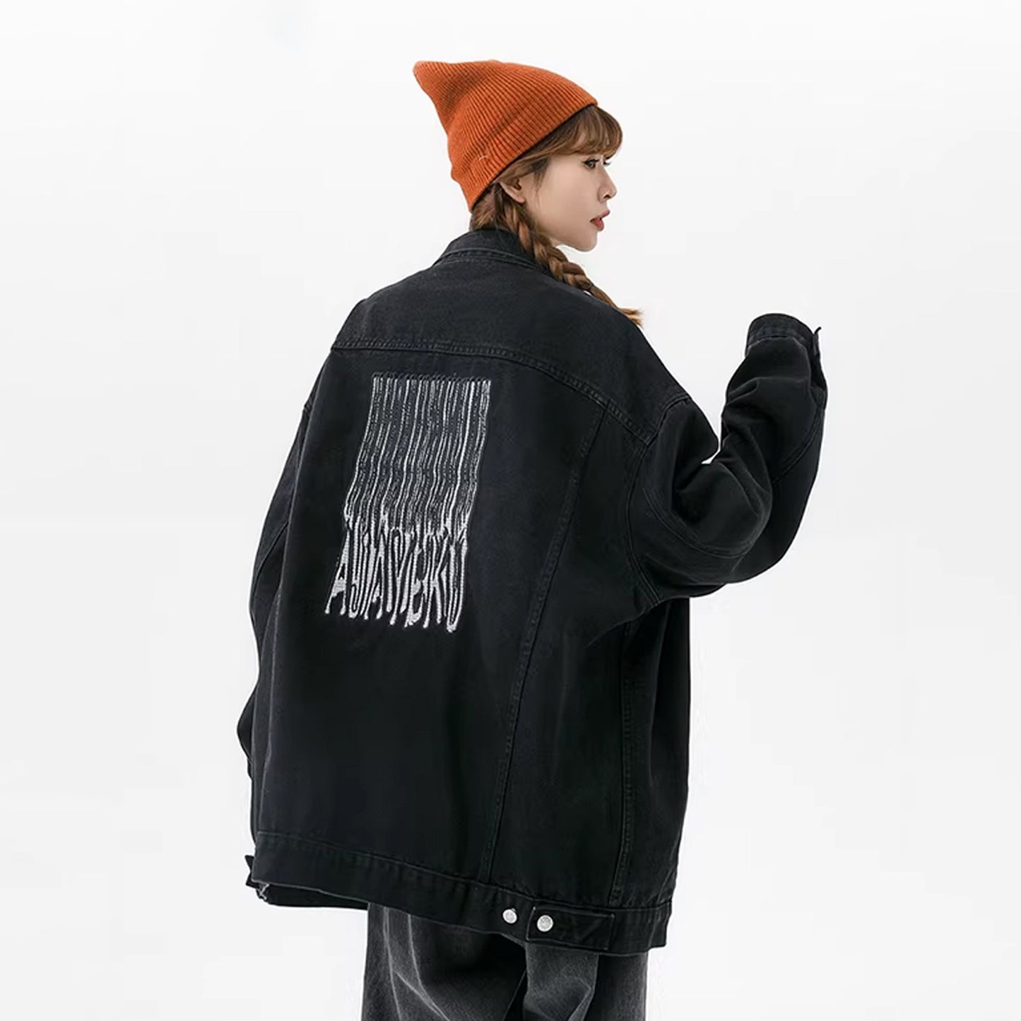 【アウター】アメリカンレトロ ワーク風 デニム 男女兼用 ジャケット レディース ゆったり 英字プリント カジュアル 2026春新作 【FCシリーズ】