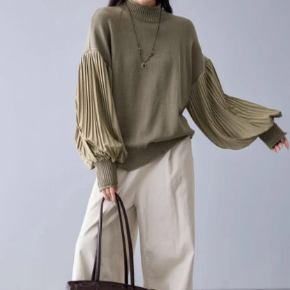 【トップス】春 秋 冬 プリーツスリーブ 切り替え 切り替え セーター 【JZシリーズ】