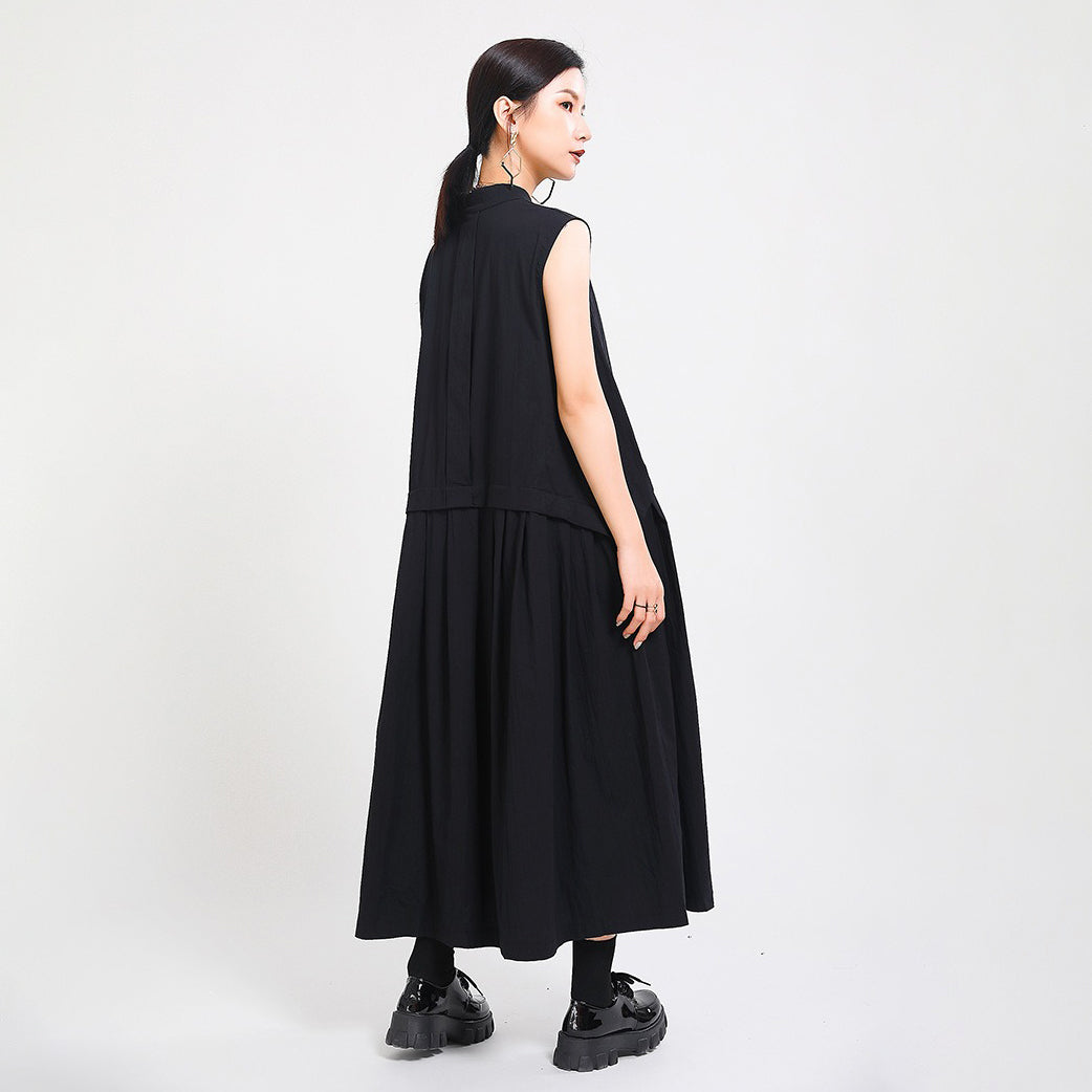 【ワンピース】欧米風 ノースリーブワンピース｜レイヤード風 ロング丈｜着痩せ 脚長効果 2026夏新作【JZシリーズ】