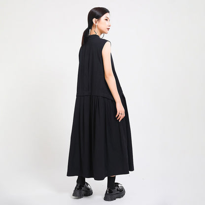 【ワンピース】欧米風 ノースリーブワンピース｜レイヤード風 ロング丈｜着痩せ 脚長効果 2026夏新作【JZシリーズ】