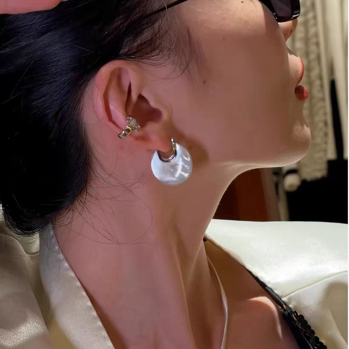 【🎁 B2G1｜先行スタート！】【グッズ】 レディース フープイヤリング 夏 ピアス  高見え シンプル おしゃれ 個性派 イヤーアクセサリー