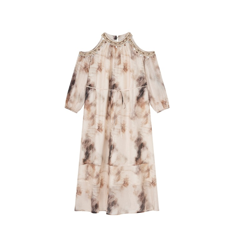 【ワンピース】春 秋 夏 リゾート風 オフショルダー 花柄 長袖 ワンピース 【SHシリーズ】