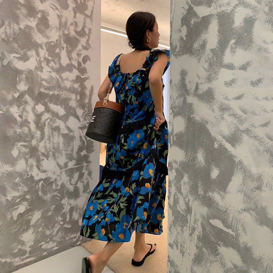 【ワンピース】人気レース ノースリーブワンピース｜ロールスリーブ×深Vネックの大人カジュアル長袖ドレス【SHシリーズ】