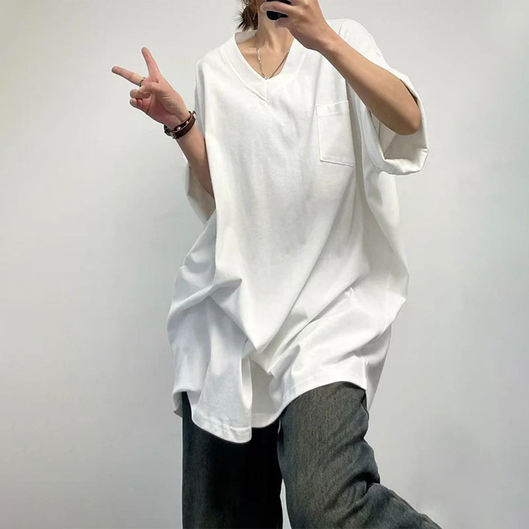 【トップス】夏 シンプル Vネック コットン100% Ｔシャツ