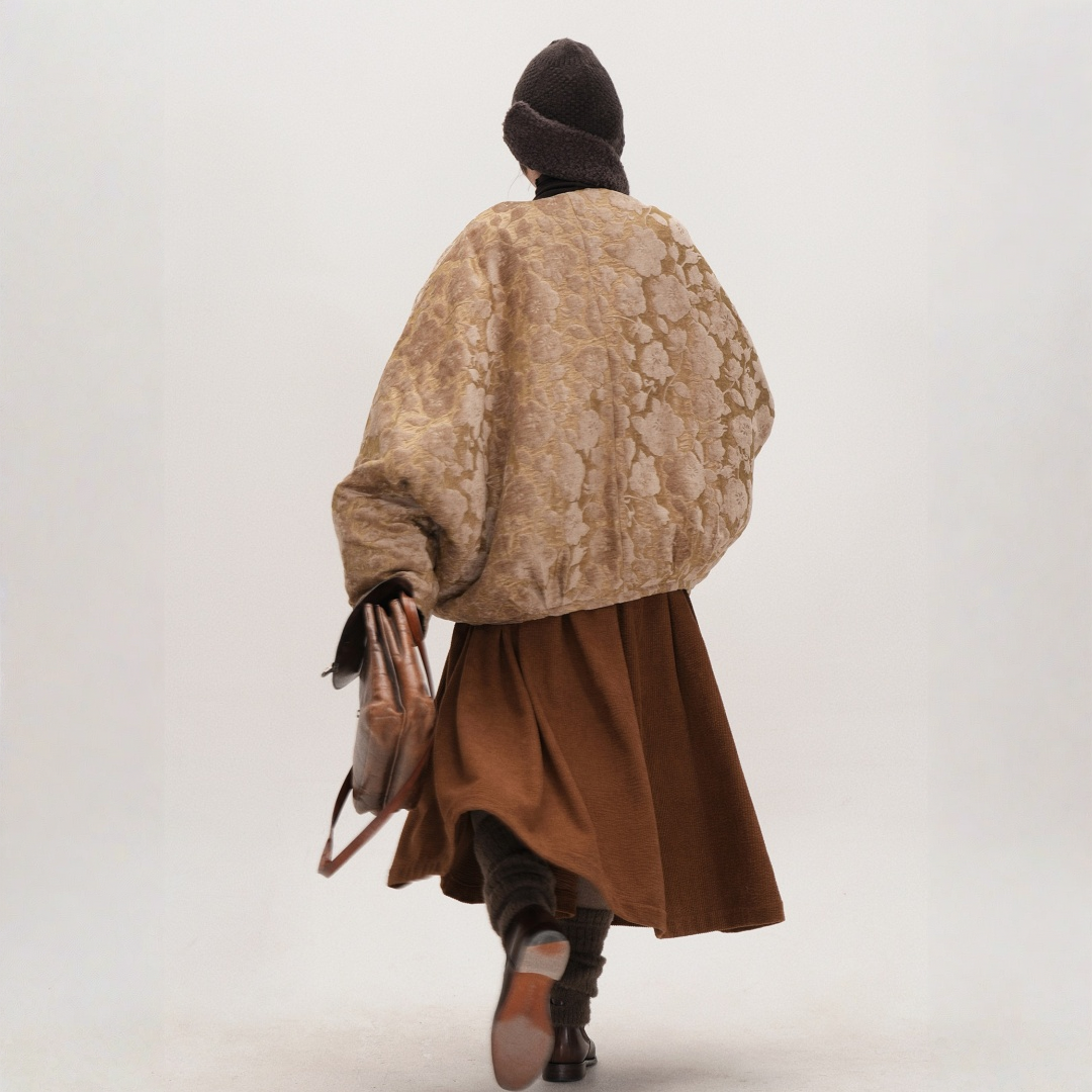 【アウター】オフィスカジュアル風 Vネック 中綿ジャケット 【JZシリーズ】