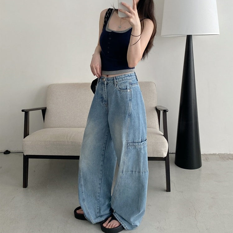 【トップス】夏 フェイクレイヤード パッド付き 着痩せ効果 タンクトップ 【FCシリーズ】