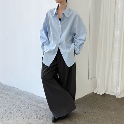 【トップス】秋新作 韓国風ハイエンドシャツ ルーズ ブラウス｜上品×抜け感スタイル【SNシリーズ】