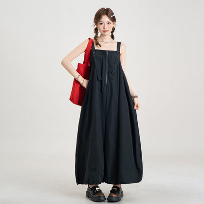 【ボトムス】アートデザイン カラーブロック サロペット オールインワン リラックスフィット ワイドパンツ レディース【JZシリーズ】