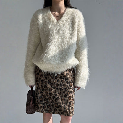 【トップス】もちもち 起毛 Vネック 春 秋 冬 リラックス感 セーター 【JZシリーズ】