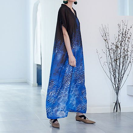 【ワンピース】上品 フレアシルエット ゆったり ロング丈 バカンス風 半袖 ワンピース【SHシリーズ】