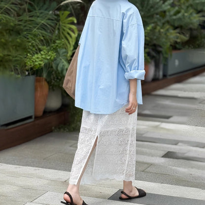 【ボトムス】刺繍入り 上品スリム ストレートスリット レースロングスカート 【JZシリーズ】