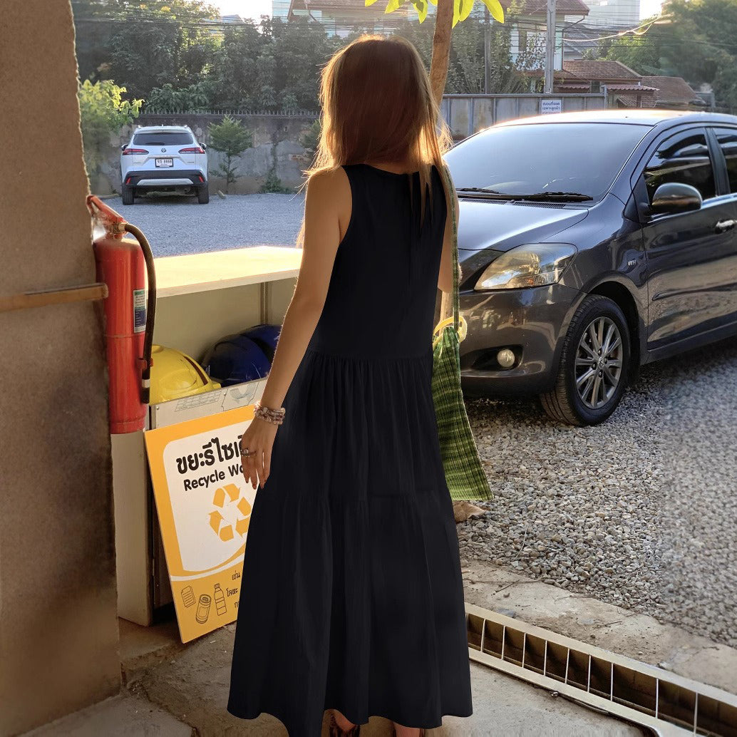 【ワンピース】夏 フレンチ風 気質 スタイルアップ ノースリーブ タンクワンピース