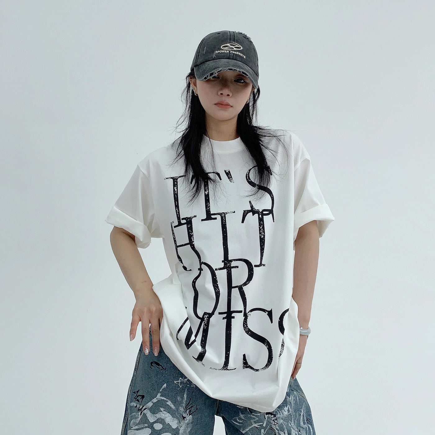 【トップス】ヴィンテージ風 ウォッシュド ロゴ クロップドTシャツ【FCシリーズ】