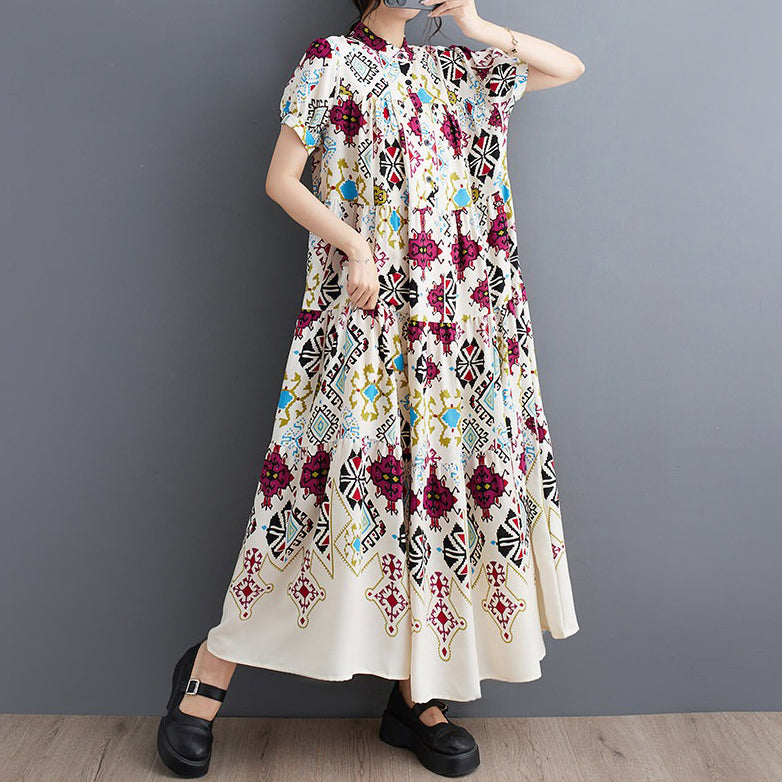 【ワンピース】大きいサイズ レディース夏新作 韓国風 ゆったりサイズ スリム効果 花柄 半袖 シャツワンピース【SHシリーズ】