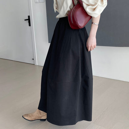 【ボトムス】ミニマル通勤スタイル ウエストゴム ロングスカート 着回し力抜群の万能ボトムス【JZシリーズ】
