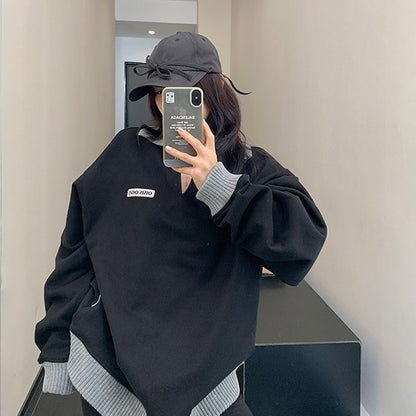 【トップス】春 秋 冬 リラックス感 切替 厚手 Vネック パーカー 【FCシリーズ】