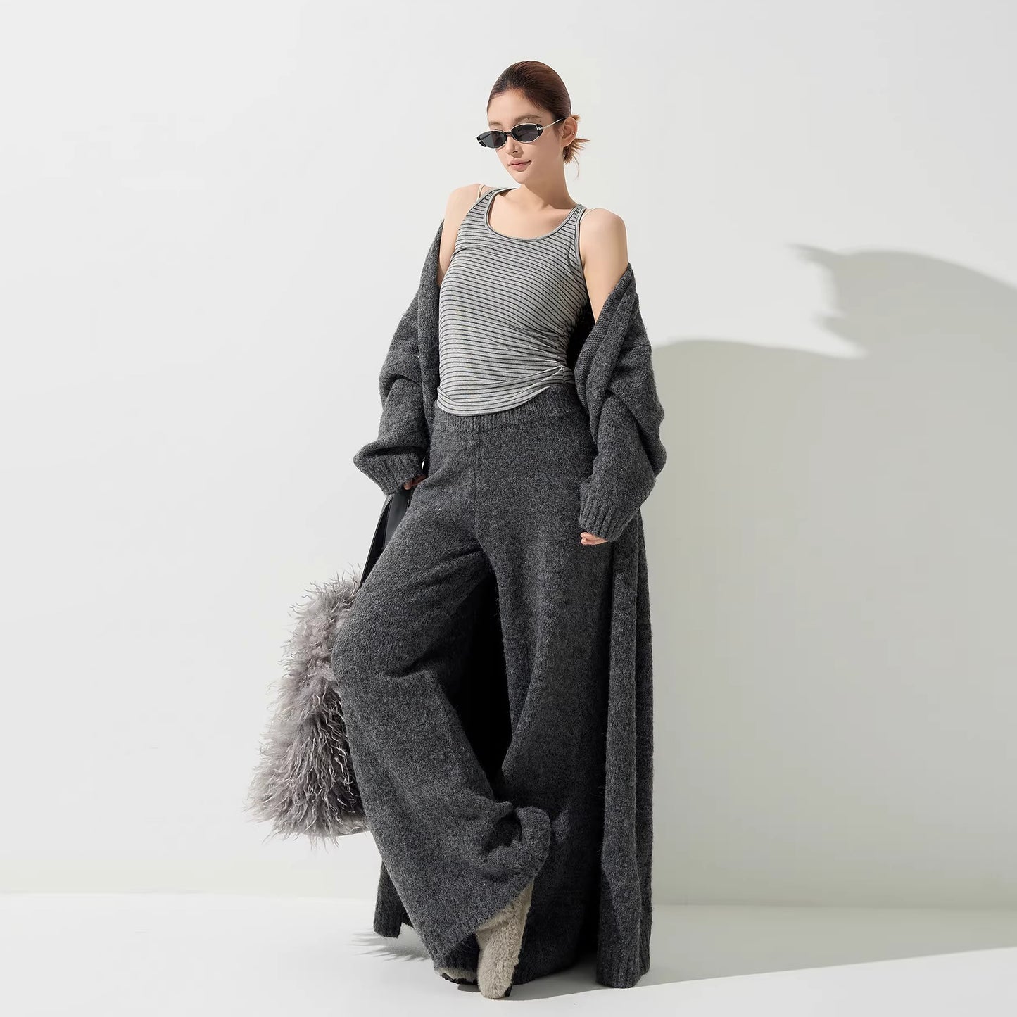 【アウター】ルーズ ニットカーディガン レディース 秋 韓国風 ゆったり もちもち【JZシリーズ】