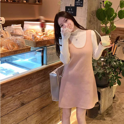 【トップス】超万能！フレンチロマン レースフリル付き ニットインナー コーデ【JZシリーズ】