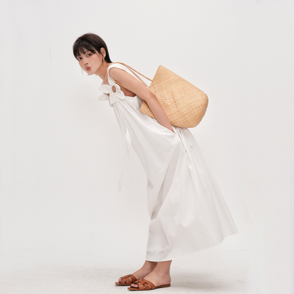 【ワンピース】【15～18日内発送】夏 リゾート風 バックオープン キャミワンピース  【JZシリーズ】