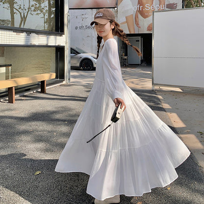 【ワンピース】フレンチ風  秋新作 優雅な気質 ミディ丈 スリム見え 長袖ワンピース【JZシリーズ】