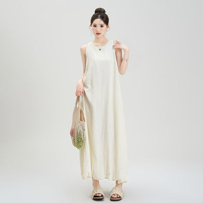 【ワンピース】夏新作 フレンチエレガンス ゆったりシルエット ノースリーブキャミ バルーンワンピース【JZシリーズ】