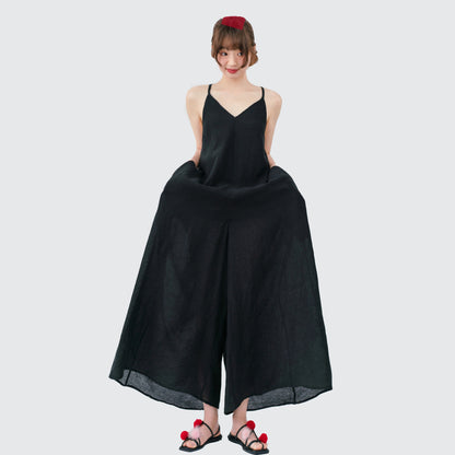 【ボトムス】ミニマルでおしゃれなオーバーサイズ 夏用 ゆったり涼しい キャミソールオールインワン