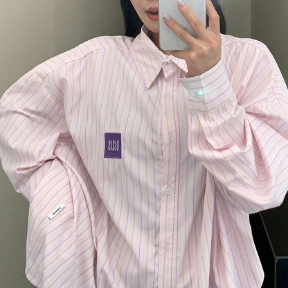 【トップス】春 秋 冬 高級感 ストライプ 長袖 シャツ 【FCシリーズ】