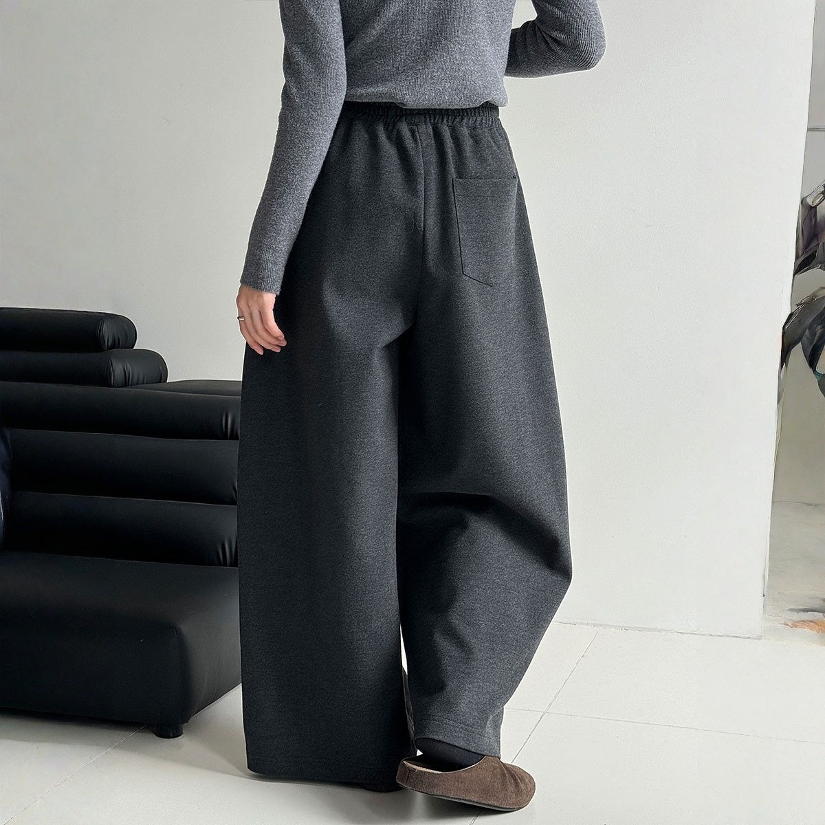 【ボトムス】裏起毛 ウール混 細見え 春 秋 冬 バナナパンツ  【JZシリーズ】