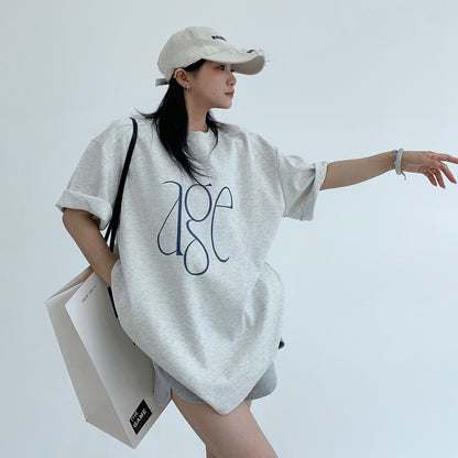 【トップス】シンプル 高級感 ロゴ ハリ感 リラックス 半袖シャツ【FCシリーズ】