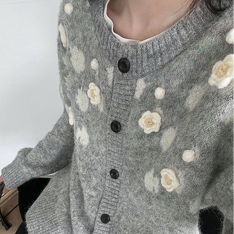 【トップス】春 秋 ジャカード 韓国風 柔らかい カーディガン セーター 【JZシリーズ】